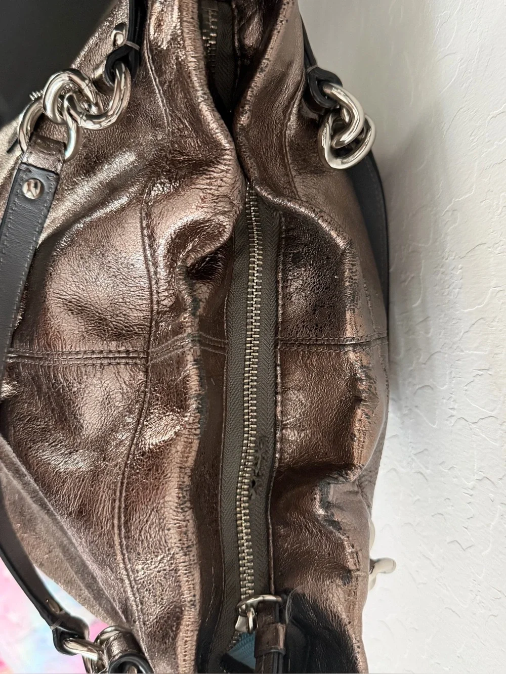 Coach leather shoulder